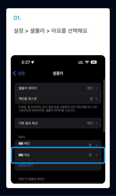 eSIM 설치 가이드